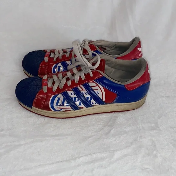 NBA Los Angeles LA Clippers Adidas Superstar Basketball Shoes. Men’s size 10.5 - Picture 3 of 10